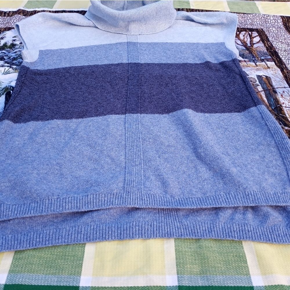 Croft & Barrow XL Women's Vest Knitted Multicolored Turtleneck